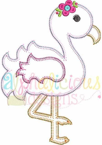 Sweet and Sassy Flamingo Applique- Blanket