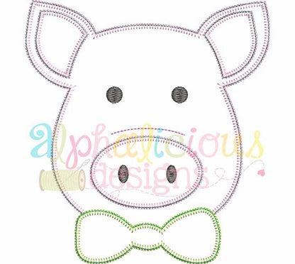 Mr. Pig With Bow Tie- Blanket