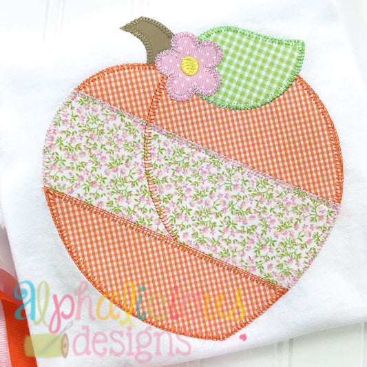 Patchwork Peach with Flower - Blanket