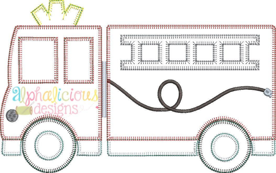 Fire Truck Applique- Blanket