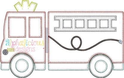 Fire Truck Applique- Blanket