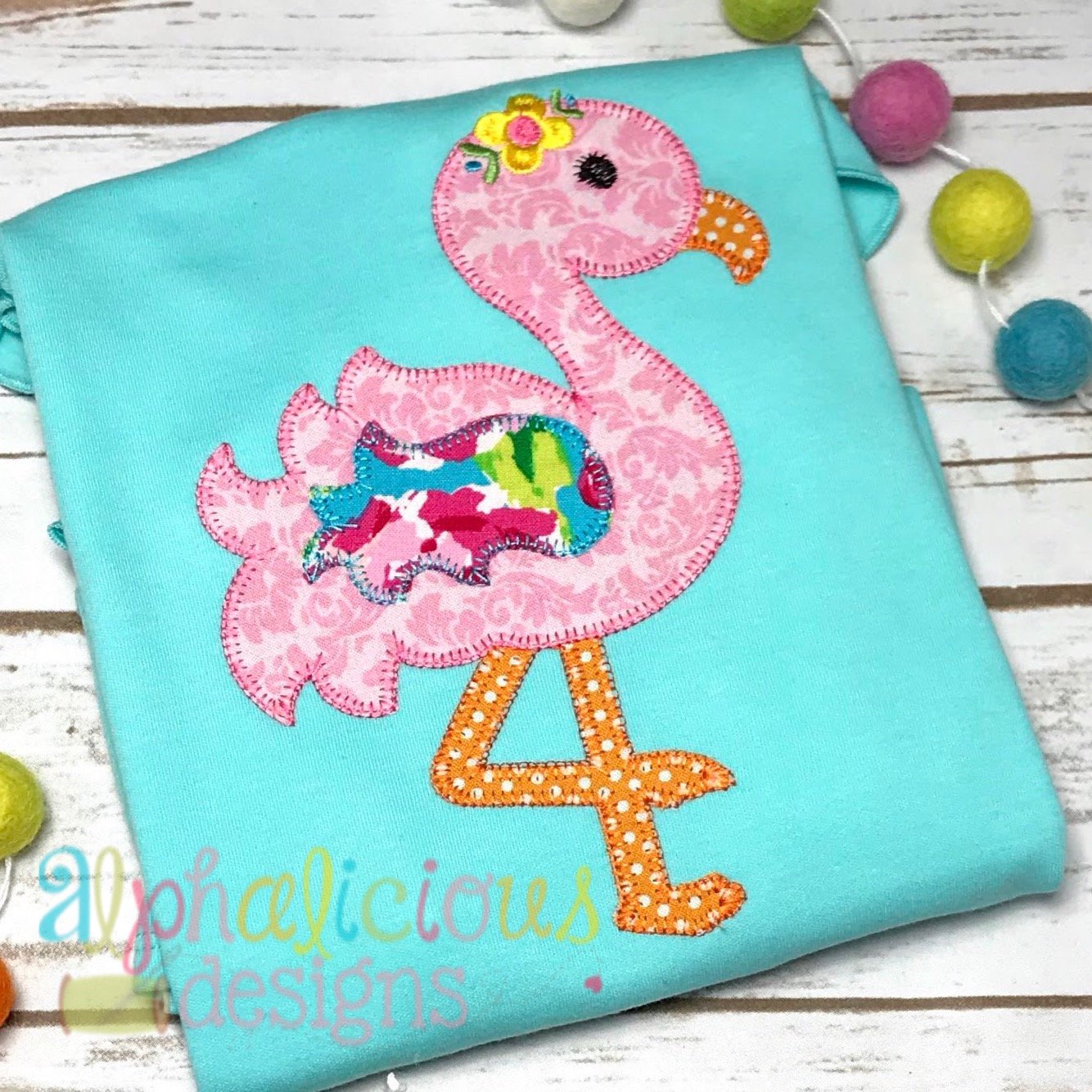 Sweet and Sassy Flamingo Applique- Blanket