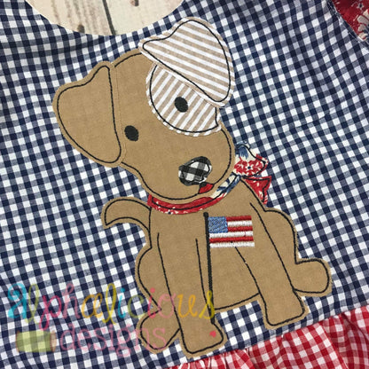 Patriotic Pup with Bow-Triple Bean