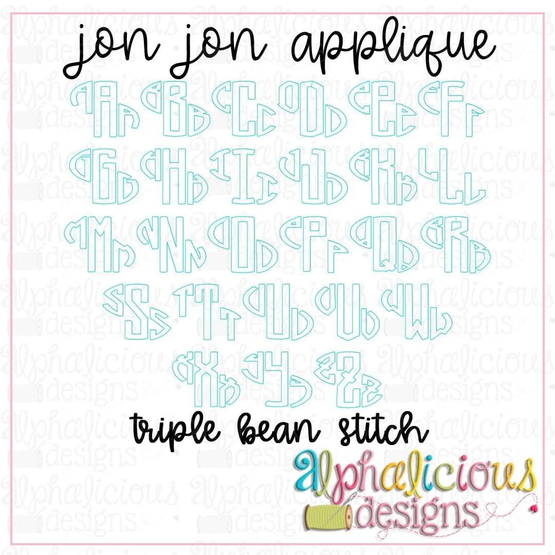 Jon Jon Applique Monogram Font-Triple Bean