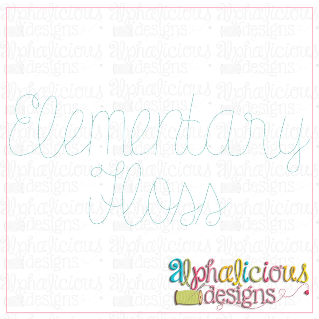 Elementary Script Floss Embroidery Font