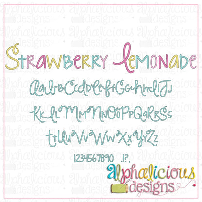 Strawberry Lemonade Sketch Embroidery Font