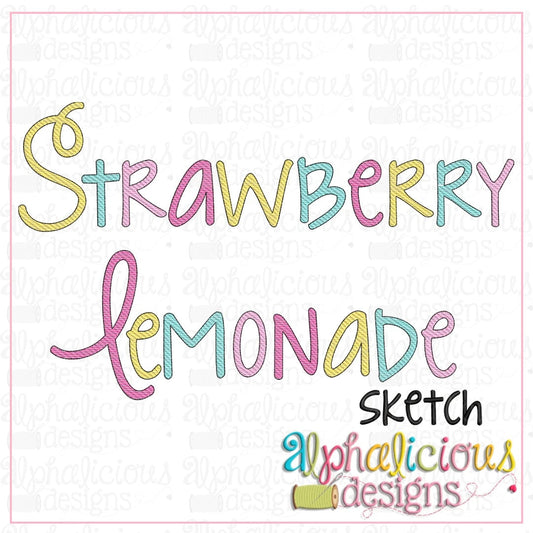 Strawberry Lemonade Sketch Embroidery Font