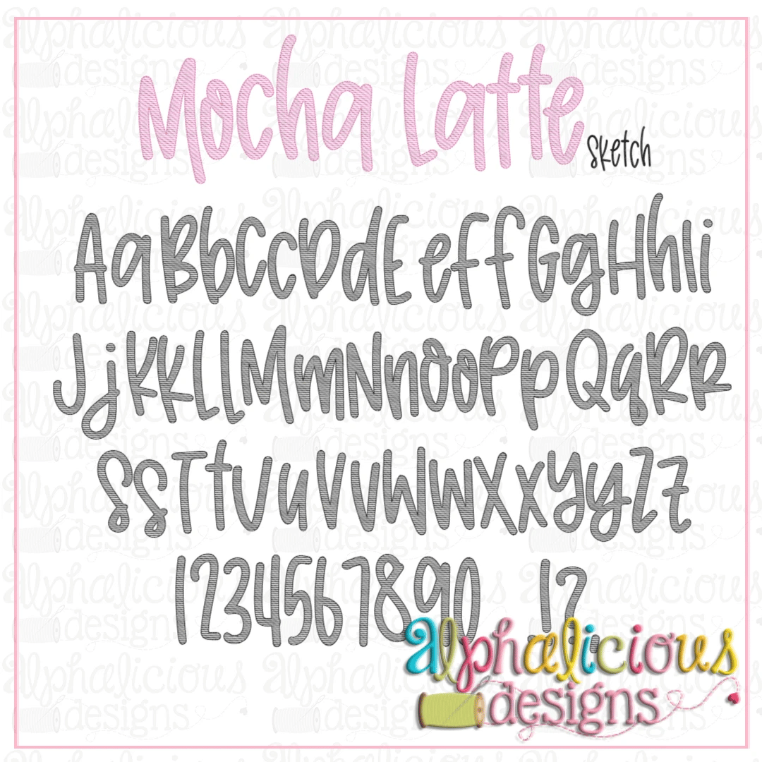 Mocha Latte Sketch Embroidery Font
