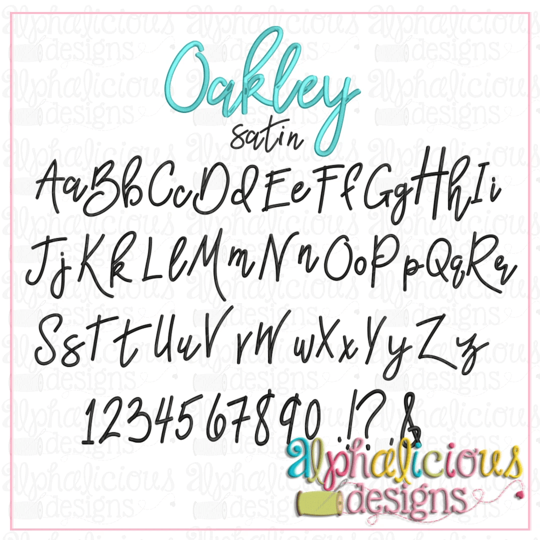 Oakley Embroidery Font