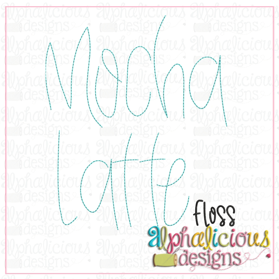 Mocha Latte Floss Embroidery Font