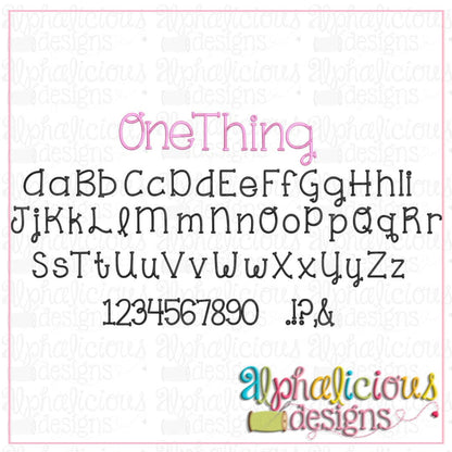 One Thing Embroidery Font